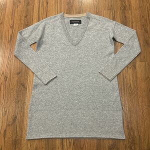 By Malene Birger Tunic Sweater Womens Small Gray Jumper Wool Cashmere Side Slits